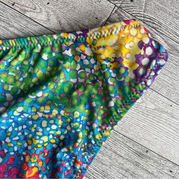 ABS Allen Schwartz bright colorful pattern twist bandeau style bikini size 6 - Picture 11 of 13